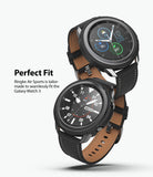 Galaxy Watch 3 45mm Case | Air Sports - Two Galaxy Watch 3 units with black Air Sports cases and leather straps.
