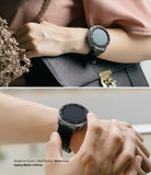 Galaxy Watch 3 45mm | Air Sports Black + Bezel Styling 10 - Galaxy Watch 3 with matte clear bezel and black strap.
