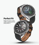 Galaxy Watch 3 45mm Case | Air Sports - Two Galaxy Watch 3 units with clear protective cases and black leather straps.