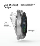 Galaxy Watch 3 45mm Case | Air Sports - Clear TPU protective case being placed onto a silver Galaxy Watch 3 45mm.