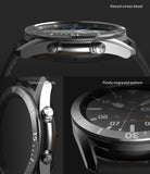 Galaxy Watch 3 (45mm) | Bezel Styling - Close-up views of the watch showing the raised bezel, tailored cutouts, and engraving.