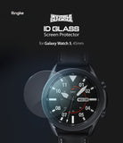 Galaxy Watch 3 45mm Screen Protector | Glass - Ringke ID Glass screen protector hovering over a Galaxy Watch.