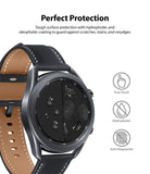 Galaxy Watch 3 45mm Screen Protector | Glass - Watch face showing water beading on one side and smudge resistance.