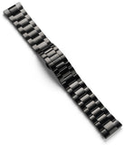Watch Lug 20mm | Metal One Band - Matte black stainless steel watch bracelet with a folding clasp on white background.