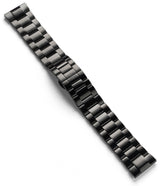 Watch Lug 20mm | Metal One Band - Matte black stainless steel watch bracelet with a folding clasp on white background.