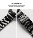 Watch Lug 20mm | Metal One Band - Black stainless steel watch band showing seamless end link fit and clasp detail.