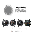 Watch Lug 22mm | Metal One Band [Black] - Diagram showing 22mm lug width compatibility for various smartwatches.