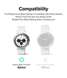 Galaxy Watch 4 Classic 42mm | Inner Bezel Styling - Compatibility chart comparing 42mm and 46mm Galaxy Watch 4 models.