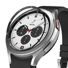 Galaxy Watch 4 Classic 42mm | Inner Bezel Styling - A black inner bezel ring hovering above a silver smartwatch face.
