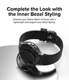 Galaxy Watch 4 Classic 42mm | Inner Bezel Styling - Black smartwatch with a separate inner bezel ring floating above it.