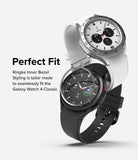 Galaxy Watch 4 Classic 42mm | Inner Bezel Styling - White and black Galaxy Watch 4 Classic models with Ringke inner bezels.