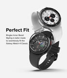 Galaxy Watch 4 Classic 42mm | Inner Bezel Styling - Two Galaxy Watch 4 Classic smartwatches with black inner bezel styling.