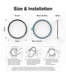 Galaxy Watch 4 Classic 42mm | Inner Bezel Styling - Installation guide showing bezel dimensions and three-step process.