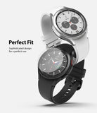 Galaxy Watch 4 Classic 42mm Screen Protector | Glass - R1 - Galaxy Watch 4 Classic 42mm Screen Protector - Silver and black smartwatches stacked with a clear glass screen protector.