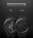 Galaxy Watch 4 Classic 42mm Screen Protector | Glass - R1 - Comparison of shattered standard glass versus intact ID glass.