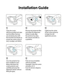 Galaxy Watch 4 Classic 42mm Screen Protector | Glass - R1 - Five-step illustrated guide for installing a watch screen protector.
