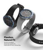 Galaxy Watch 4 Classic 46mm | Bezel Styling - Three Galaxy Watch 4 Classic units with blue bezel rings and varied bands.
