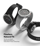 Galaxy Watch 4 Classic 46mm | Bezel Styling - Three Galaxy Watch 4 Classic units with metallic bezel covers and silicone straps.