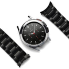 Galaxy Watch 4 Classic 42mm | Metal One Band - Silver smartwatch with black dial and detached black metal link band.