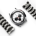 Galaxy Watch 4 Classic 42mm | Metal One Band - Silver smartwatch with white chronograph face and detached metal link band.