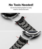 Galaxy Watch 4 Classic 42mm | Metal One Band - Two panels showing a black metal watch band with dual spring pins.