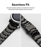Galaxy Watch 4 Classic 42mm | Metal One Band - Black stainless steel watch band showing seamless fit and clasp.
