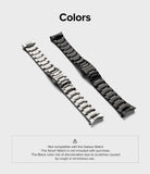 Galaxy Watch 4 Classic 42mm | Metal One Band - Silver and black metal watch bands displayed side-by-side on a light background.