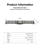 Galaxy Watch 4 Classic 42mm | Metal One Band - Technical diagram of a silver stainless steel watch band with dimensions.