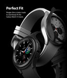Galaxy Watch 4 Classic 42mm Case | Slim - Two Galaxy Watch 4 Classic smartwatches with black slim protective cases.