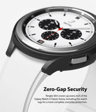 Galaxy Watch 4 Classic 42mm Case | Slim - Close-up of a black protective case on a white Galaxy Watch 4 Classic.