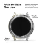 Galaxy Watch 4 Classic 46mm Case | Slim - Comparison of a clear Ringke polycarbonate case and a discolored TPU case.