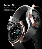 Galaxy Watch 4 Classic 42mm Case | Slim - Two Galaxy Watch 4 Classic smartwatches with rose gold protective cases.