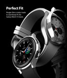 Galaxy Watch 4 Classic 42mm Case | Slim - Two silver Ringke slim cases hovering over Galaxy Watch 4 Classic devices.