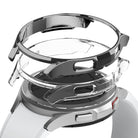 Galaxy Watch 4 Classic 42mm Case | Slim - Exploded view of a slim, transparent protective case hovering above a silver smartwatch.