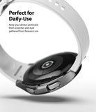 Galaxy Watch 4 Classic 42mm Case | Slim - A sleek, protective case on a Galaxy Watch 4 with a white band against a white background.