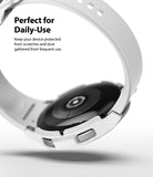 Galaxy Watch 4 Classic 42mm Case | Slim - White protective case on a Galaxy Watch 4, showing side buttons and sensor.