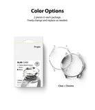 Galaxy Watch 4 Classic 46mm Case | Slim - Two-pack of clear and chrome slim protective cases for Galaxy Watch 4 Classic.