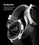Galaxy Watch 4 Classic 46mm Case | Slim - Two Galaxy Watch 4 Classic smartwatches with white protective cases.