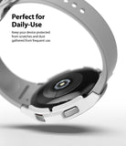 Galaxy Watch 4 Classic 46mm Case | Slim - White protective case on a Galaxy Watch 4, showing side buttons and sensor.