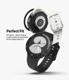 Galaxy Watch 4 40mm | Air Sports Black + Bezel Styling - Two Galaxy Watches with black bezel styling and sports bands.