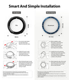 Galaxy Watch 4 40mm | Air Sports Black + Bezel Styling - Galaxy Watch 4 40mm - Installation guide showing TPU Air Sports case and aluminum Bezel Styling with step-by-step diagrams.