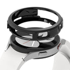 Galaxy Watch 4 (40mm) Case | Air Sports - Black protective watch case hovering above a silver Galaxy Watch 4.