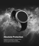 Galaxy Watch 4 (40mm) Case | Air Sports - Black smartwatch with a clear protective case against a dusty dark background.