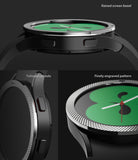 Galaxy Watch 5 / 4 (40mm) | Bezel Premium Styling - Close-up of a smartwatch with a raised, finely engraved metal bezel.