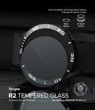 Galaxy Watch 5/4 40mm Screen Protector for Bezel Styling | Glass - R2 - Galaxy Watch 5/4 40mm Screen Protector - Black smartwatch with a numbered bezel styling ring and tempered glass screen.