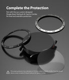 Galaxy Watch 5/4 40mm Screen Protector for Bezel Styling | Glass - R2 - Smartwatch, two metal bezels, and glass protector.