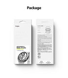 Galaxy Watch 4 44mm | Air Sports Black + Bezel Styling - Front and back view of Ringke product packaging for smartwatch.