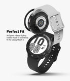 Galaxy Watch 4 44mm | Air Sports Black + Bezel Styling - Two Galaxy Watch 4 units with black bezel styling and straps.