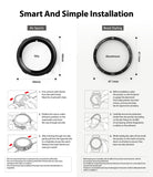 Galaxy Watch 4 44mm | Air Sports Black + Bezel Styling - Installation guide showing TPU case and aluminum bezel steps.