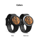 Galaxy Watch 4 (44mm) Case | Air Sports - Two Galaxy Watch 4 units with black and matte clear protective cases.
